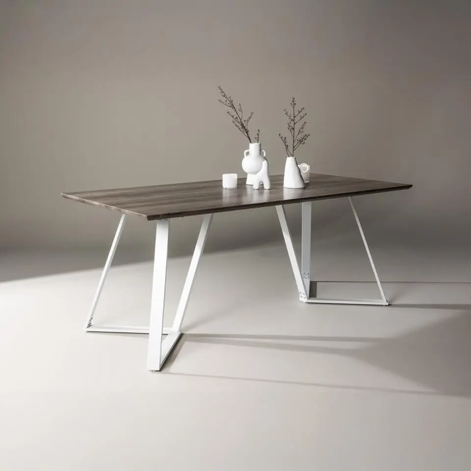 Eettafel Eiken Hout Wit - 180x90x75cm - Marina