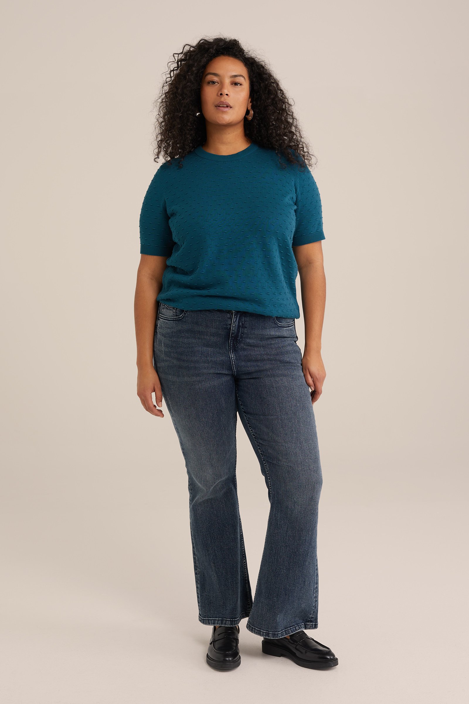 trui met structuur WE Fashion Blauw