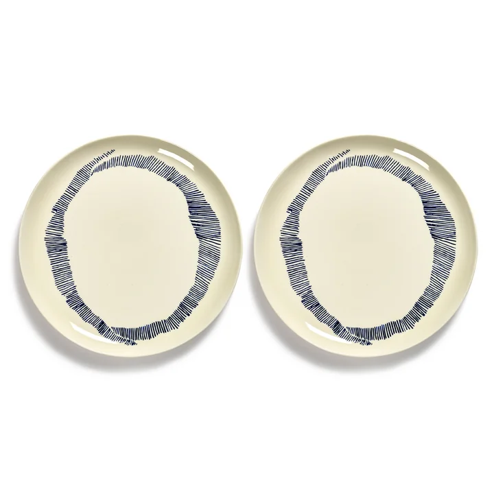 Serax - Feast Teller, Ø 26,5 cm, weiss / blau gestreift (2er-Set)