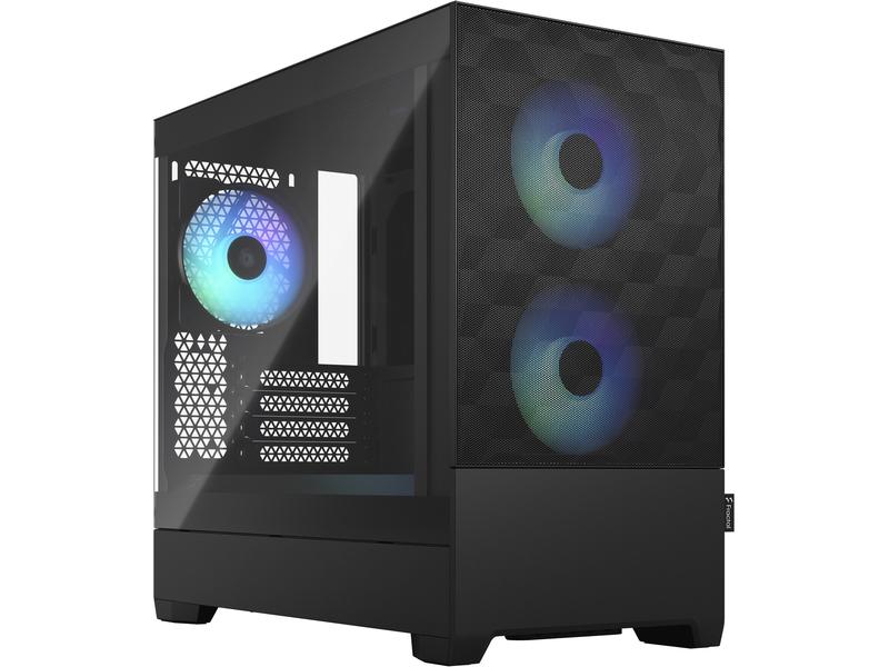 Fractal Design PC-Gehäuse Pop Mini Air RGB TG Schwarz Eleganter Gaming-Mini-Tower mit Sichtfenster und RGB-Beleuchtung