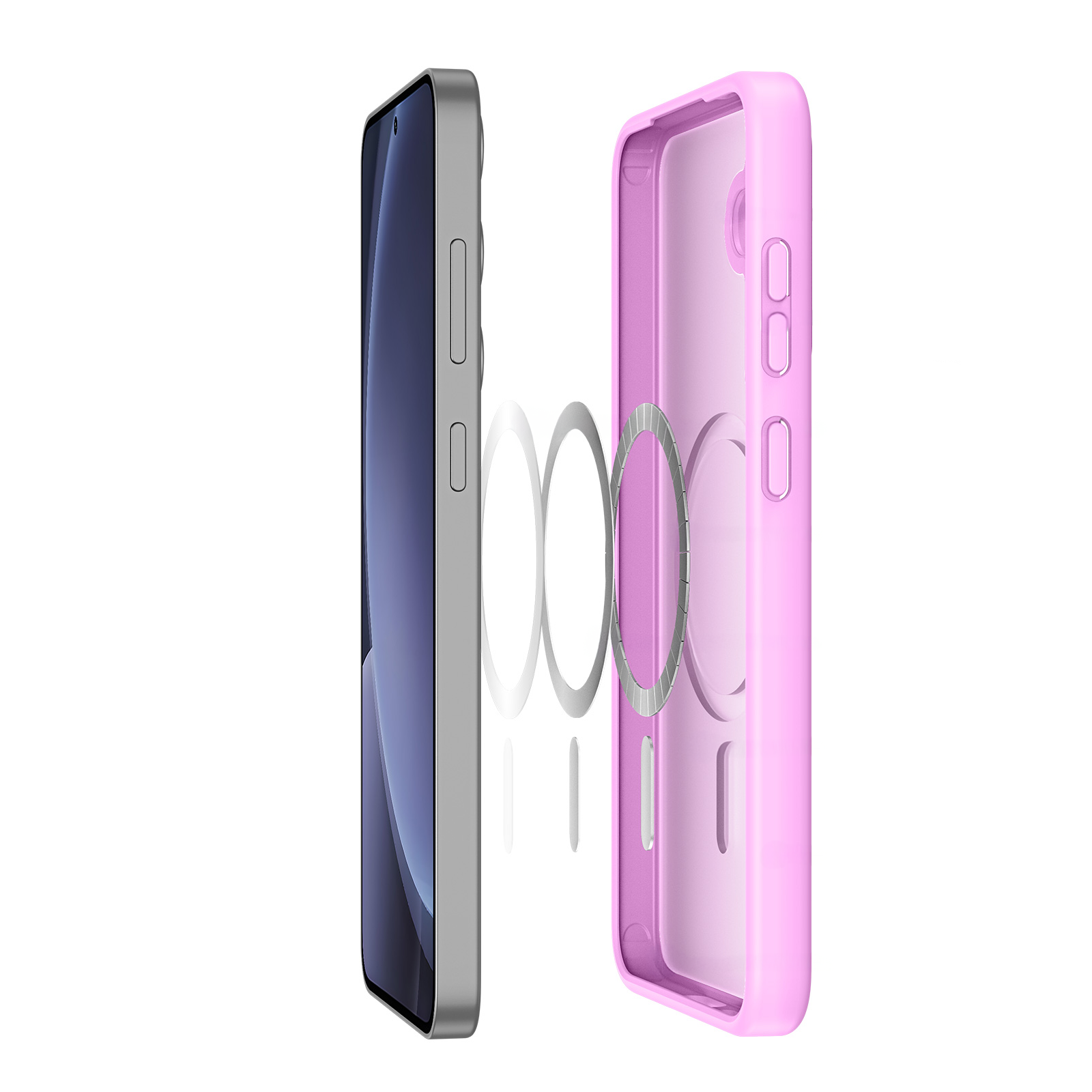 Samsung Galaxy S25 Hybrid Hardcase Hülle mit TPU Bumper MagSafe-Modul - Pink