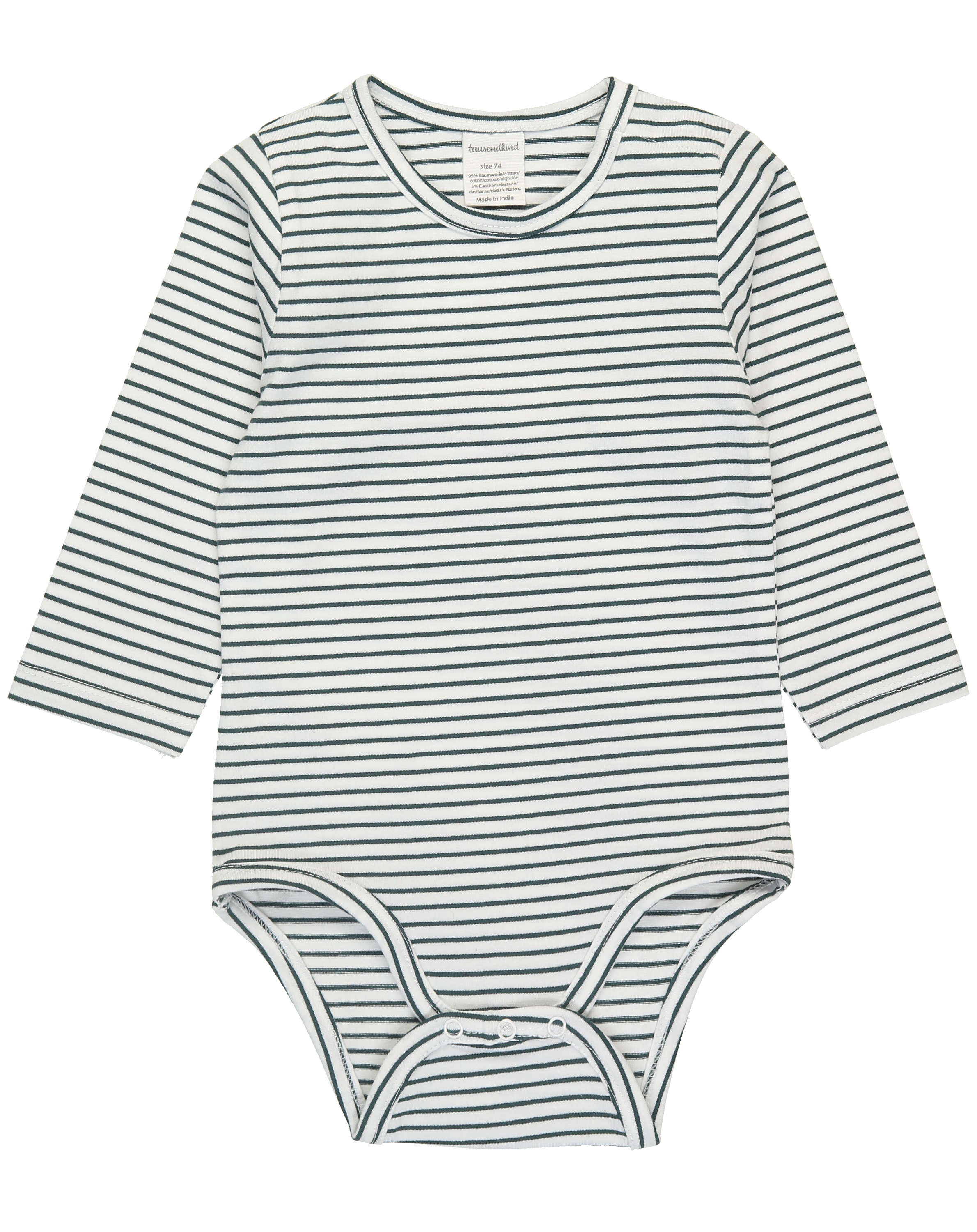 Langarm-Body EASY 3er-Pack in weiß/dunkelgrün