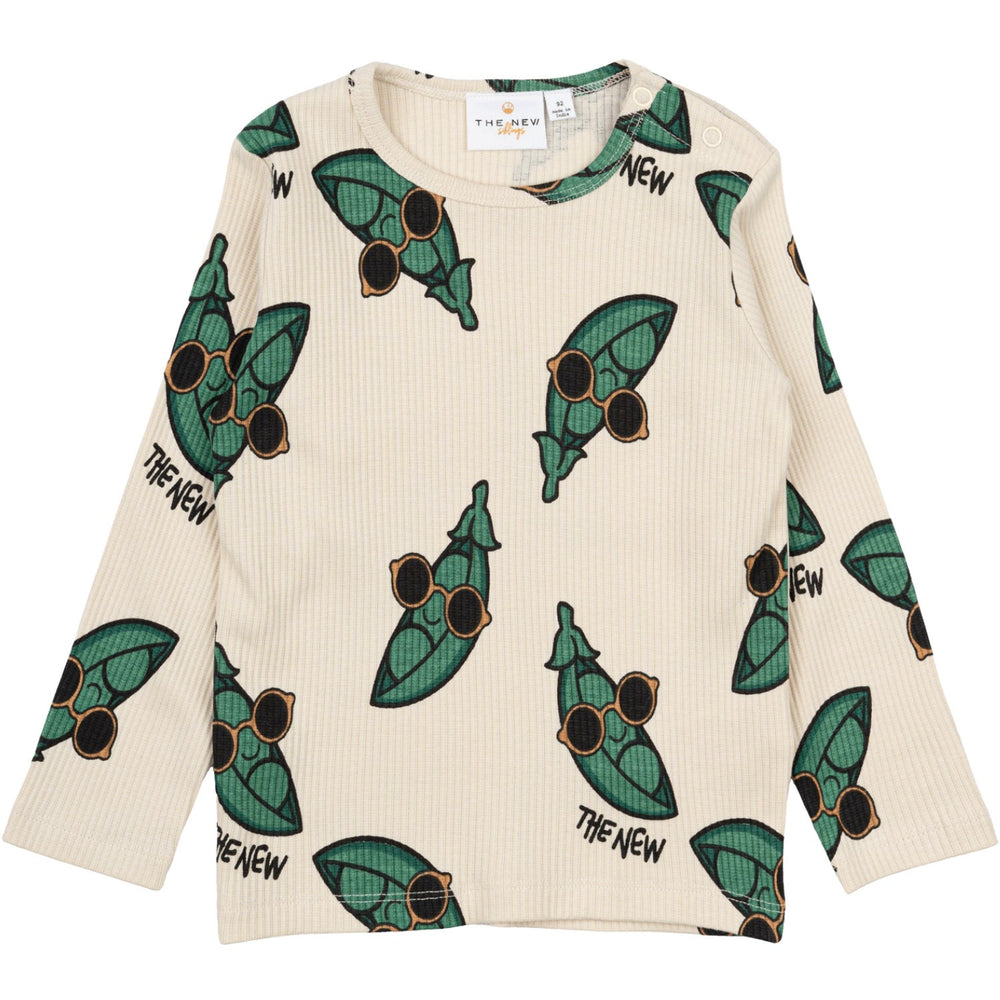 Køb THE NEW Siblings White Swan AOP Nevi Rib Bluse