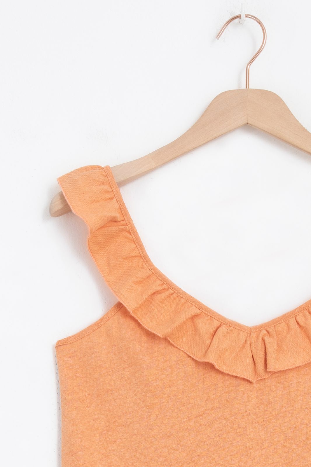 Oranje singlet met ruffles