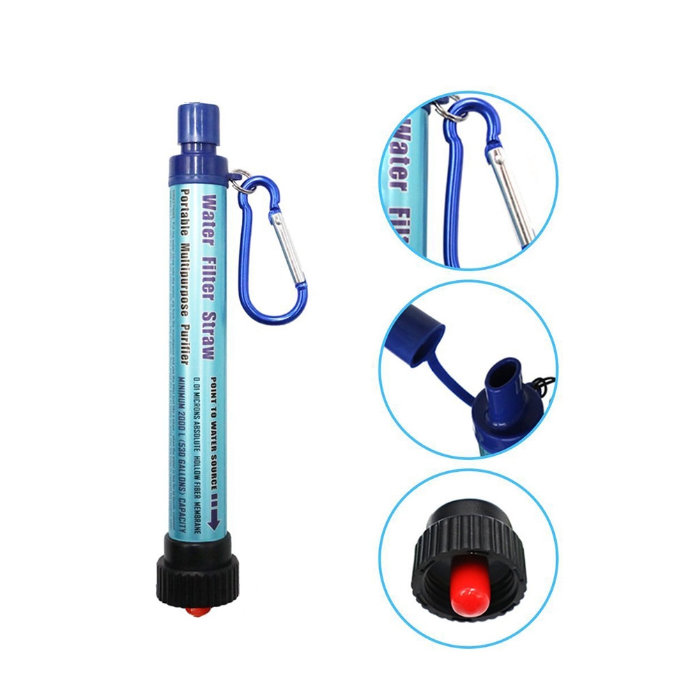 (2000L) Notfall Wasser Filter für Camping / Wandern (Entfernt 99.99% der Bakterien) - Blau