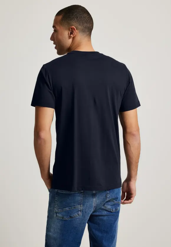 Basic T-Shirt in Unifarbe - night blue