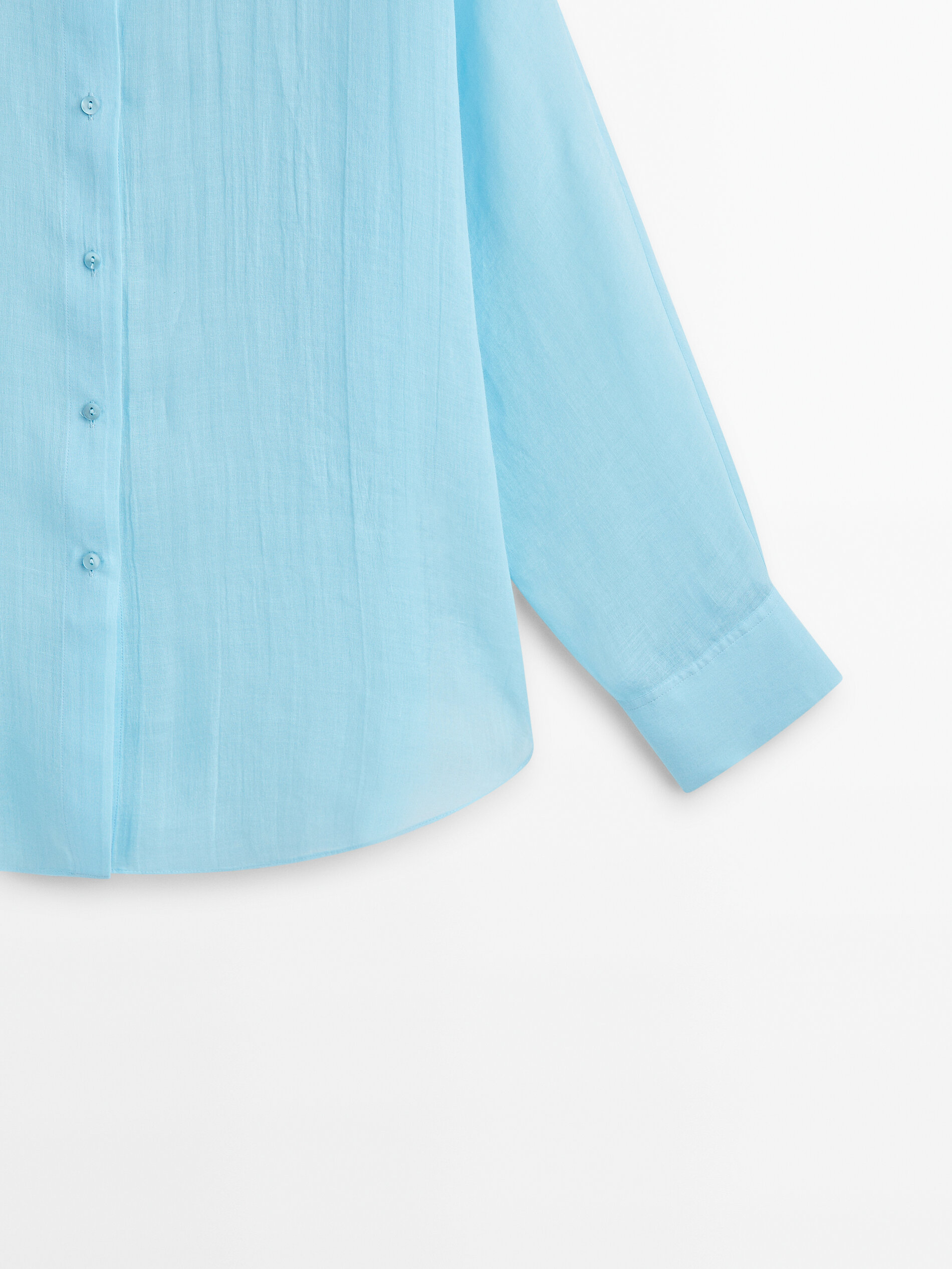Camisa murciélago manga 100% rami - AZUL