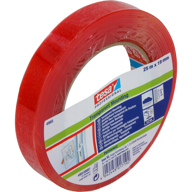 Tesa PRO dubbelzijdig polyester tape 19mmx25m