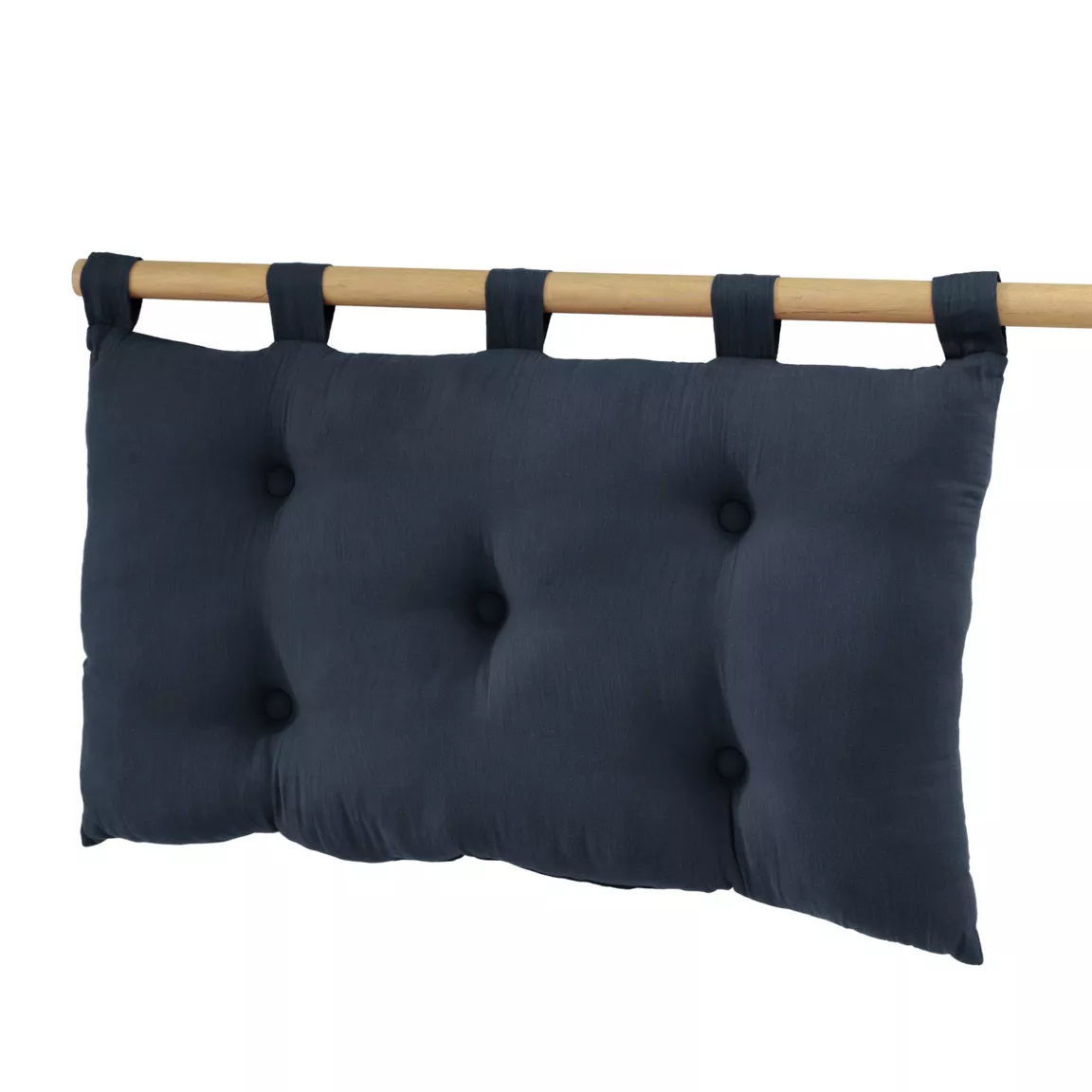 Tête de lit coussin gaze de coton (80 x 50 cm) Gaïa Bleu nuit