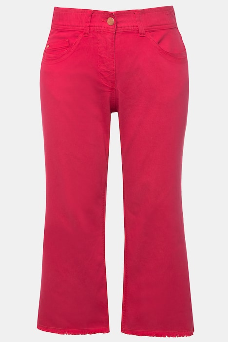 Jeans Mary, weites Bein, Fransensaum, Stretch