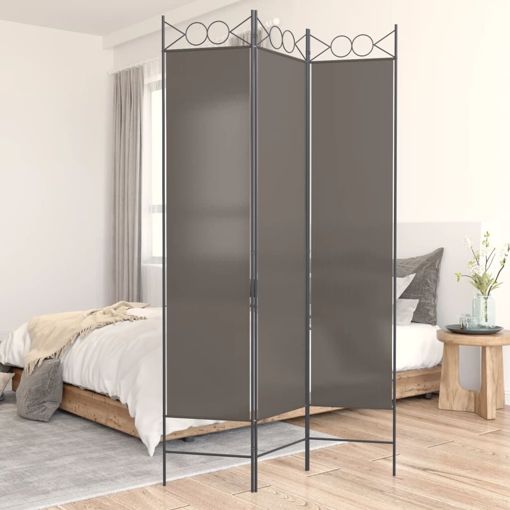vidaXL 3-paneels scherm, antraciet, 120x200 cm, stof