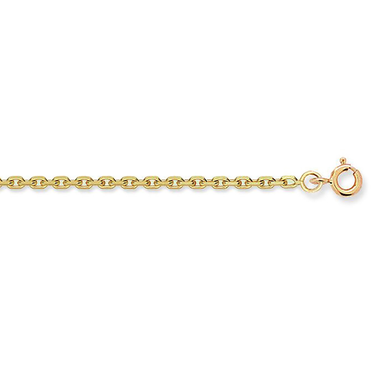 Chaîne or jaune 9 carats maille forçat 2.1mm