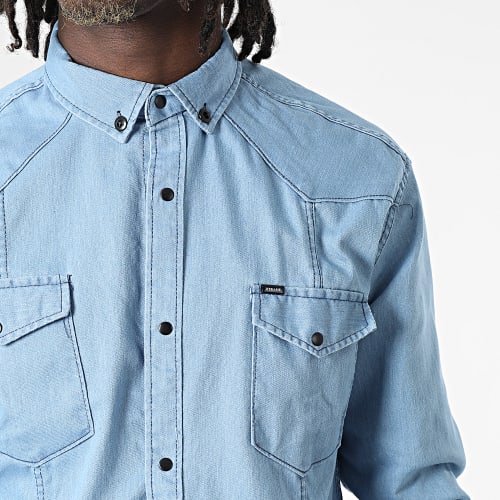 Chemise Jean Manches Longues W-324 Bleu Denim Clair
