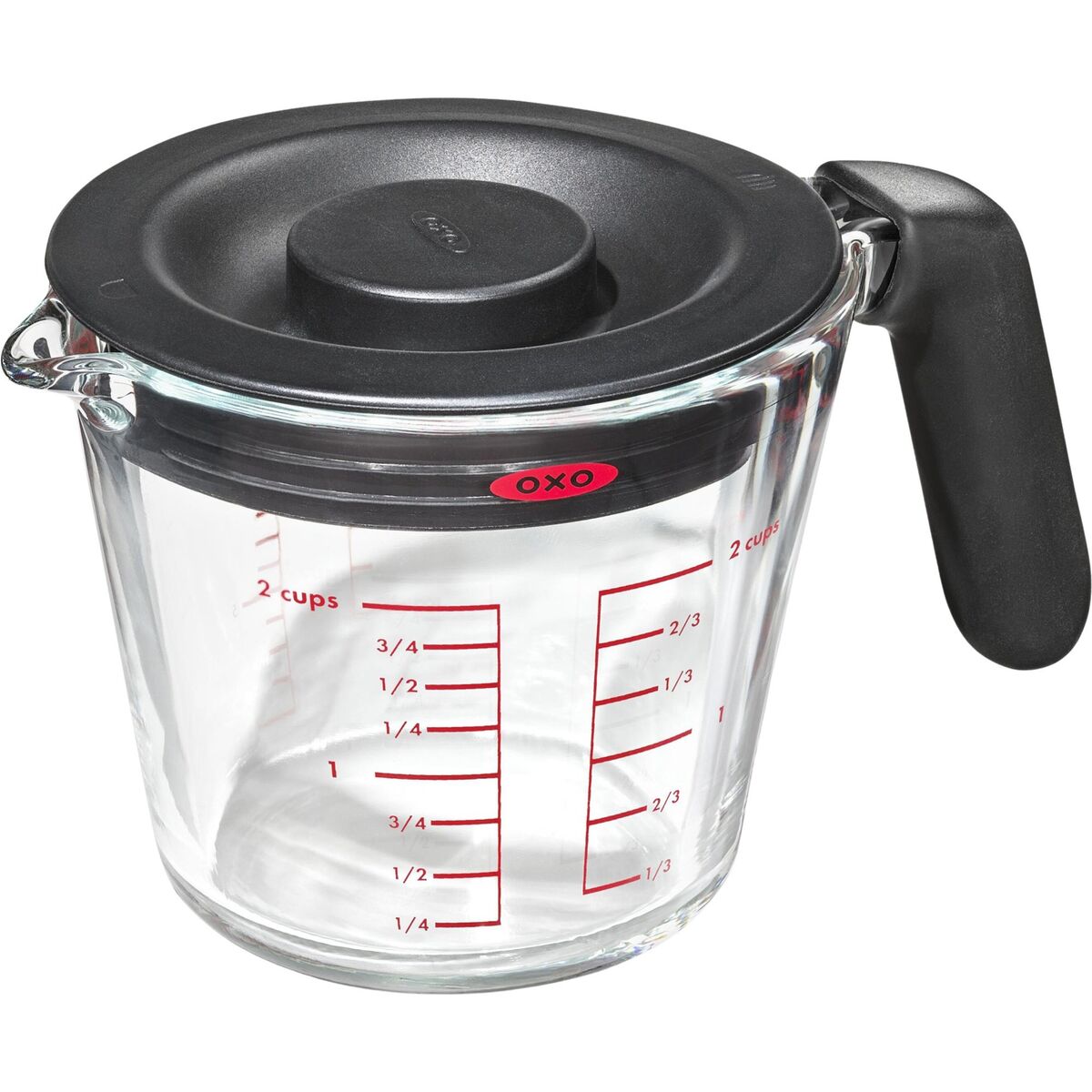 Målebeger med lokk 0,5 liter, glass