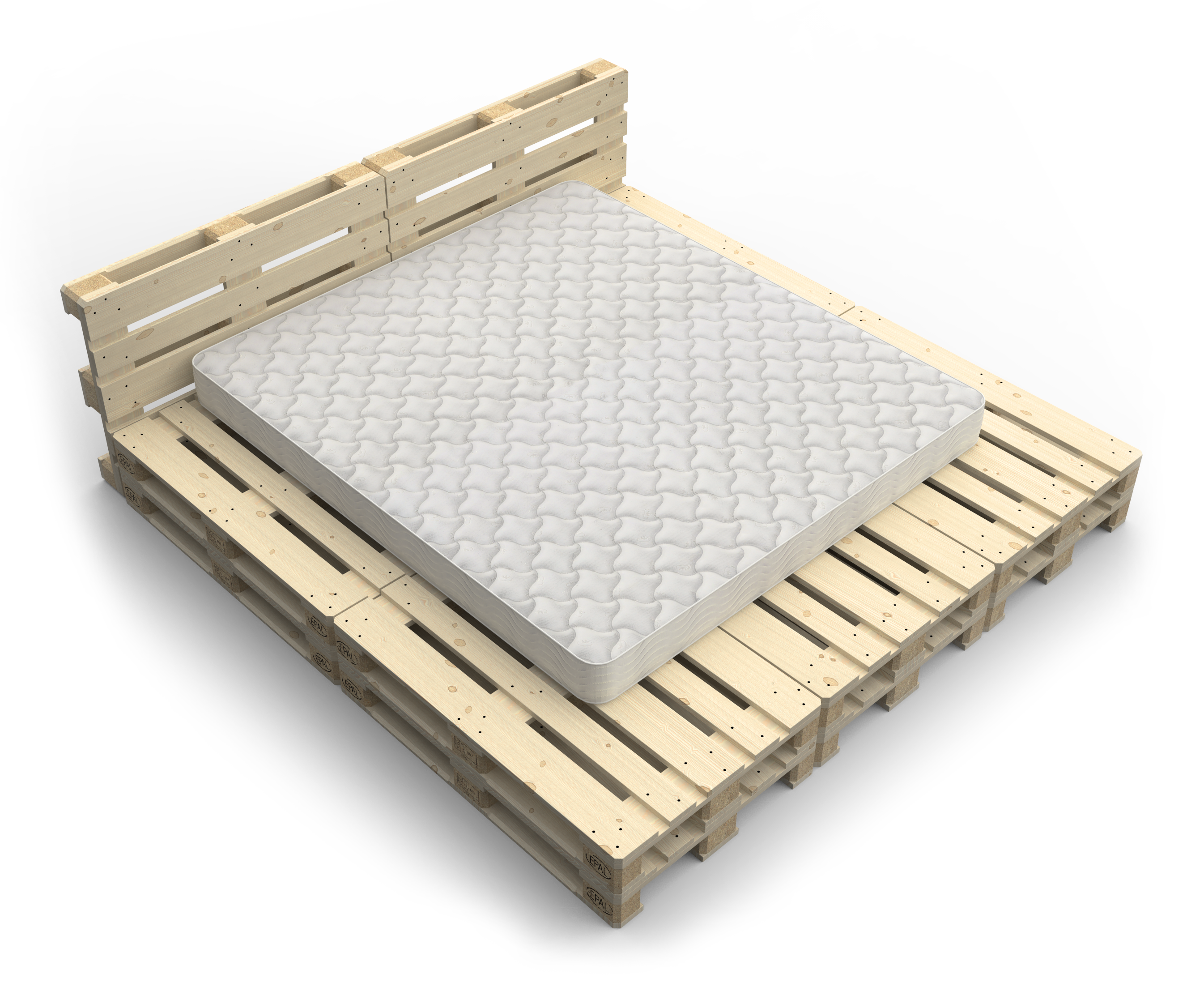 Palettenbett 240 x 240 cm Komplett-Set