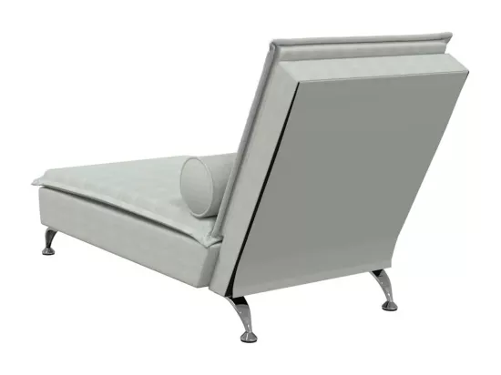 Chaise longue de massage avec traversin gris clair velours