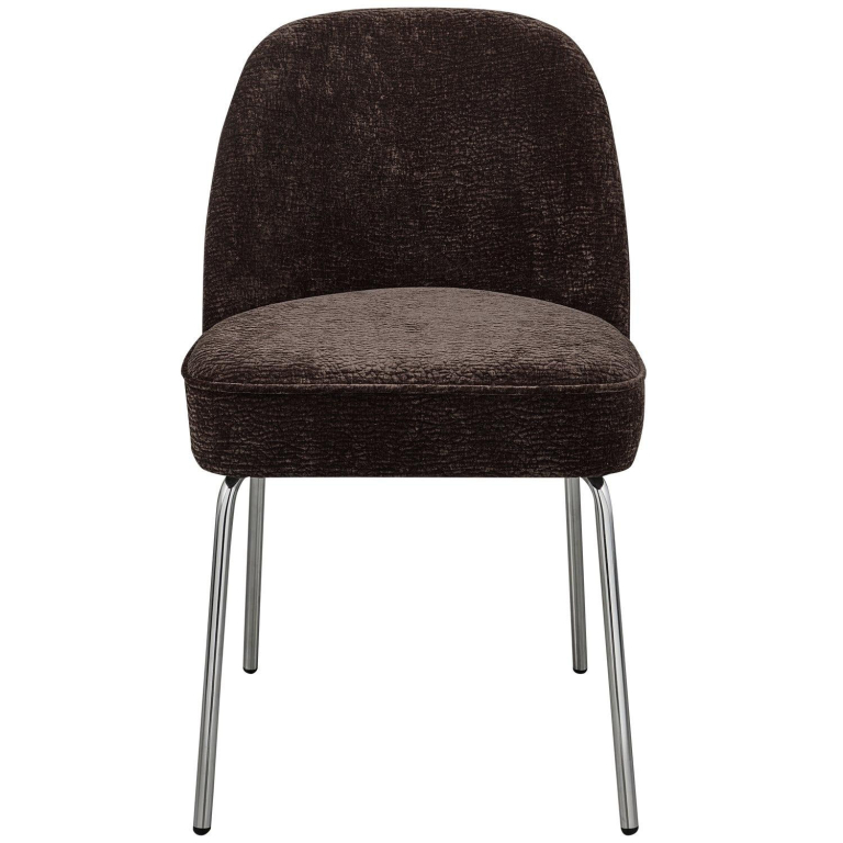 WOOOD Vogue eetkamerstoel chrome donker bruin
