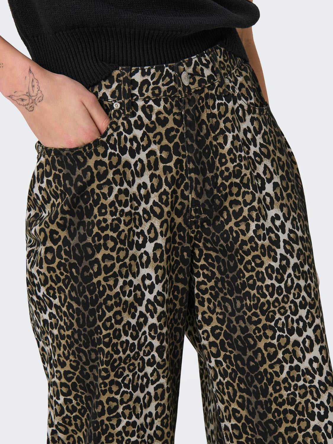 ONLMADISON Hohe Taille Normal geschnitten Hose Black