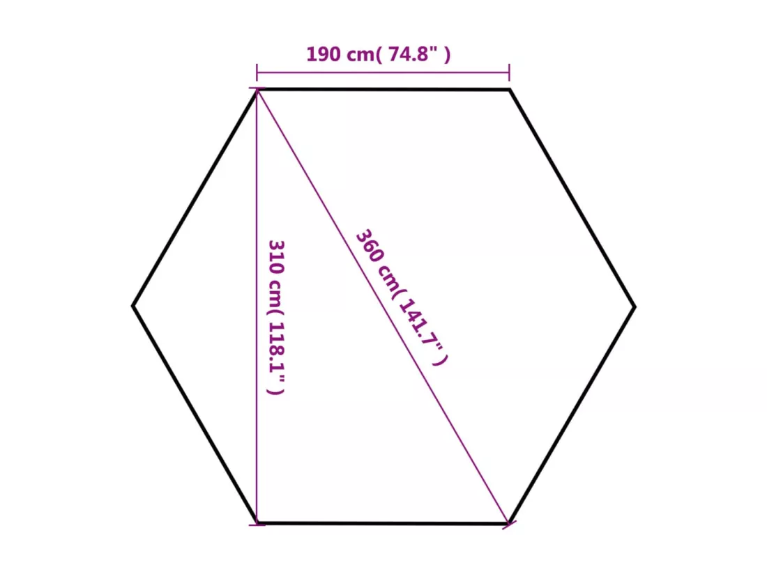 Chapiteau hexagonal pliable Gris 3,6x3,1 m