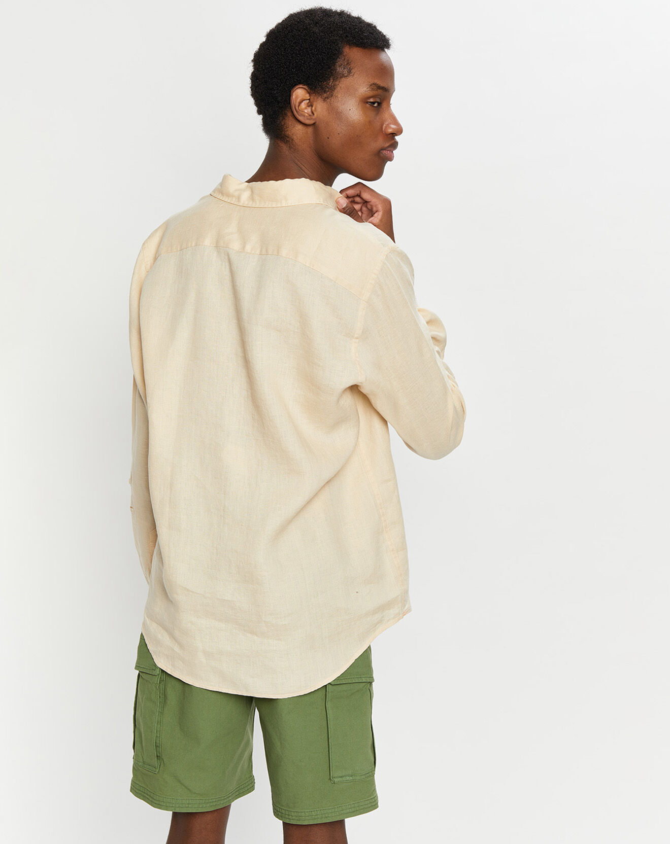 Scotch & Soda Chemise 100% Lin Regular Fit Garment Dyed beige