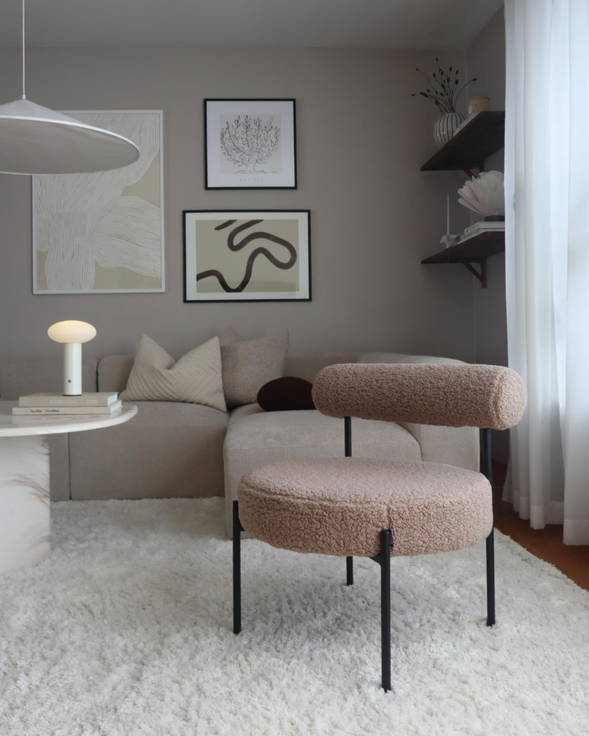 Fauteuil ALPHA Bouclé Taupe