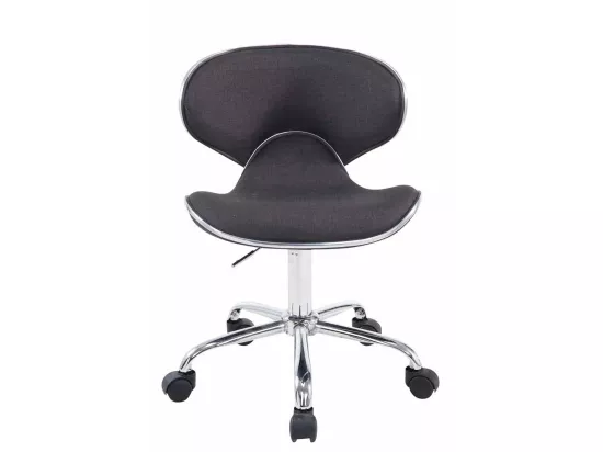 Chaise de bureau - Tissu & Métal chromé - Gris foncé - Las Vegas V2