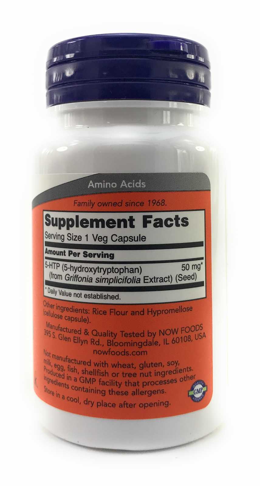 NOW Foods 5-HTP 50 mg 30 cápsulas vegetales