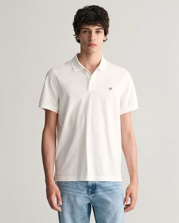 Gant Shield Piqué Poloshirt Wit 2210-110 kopen