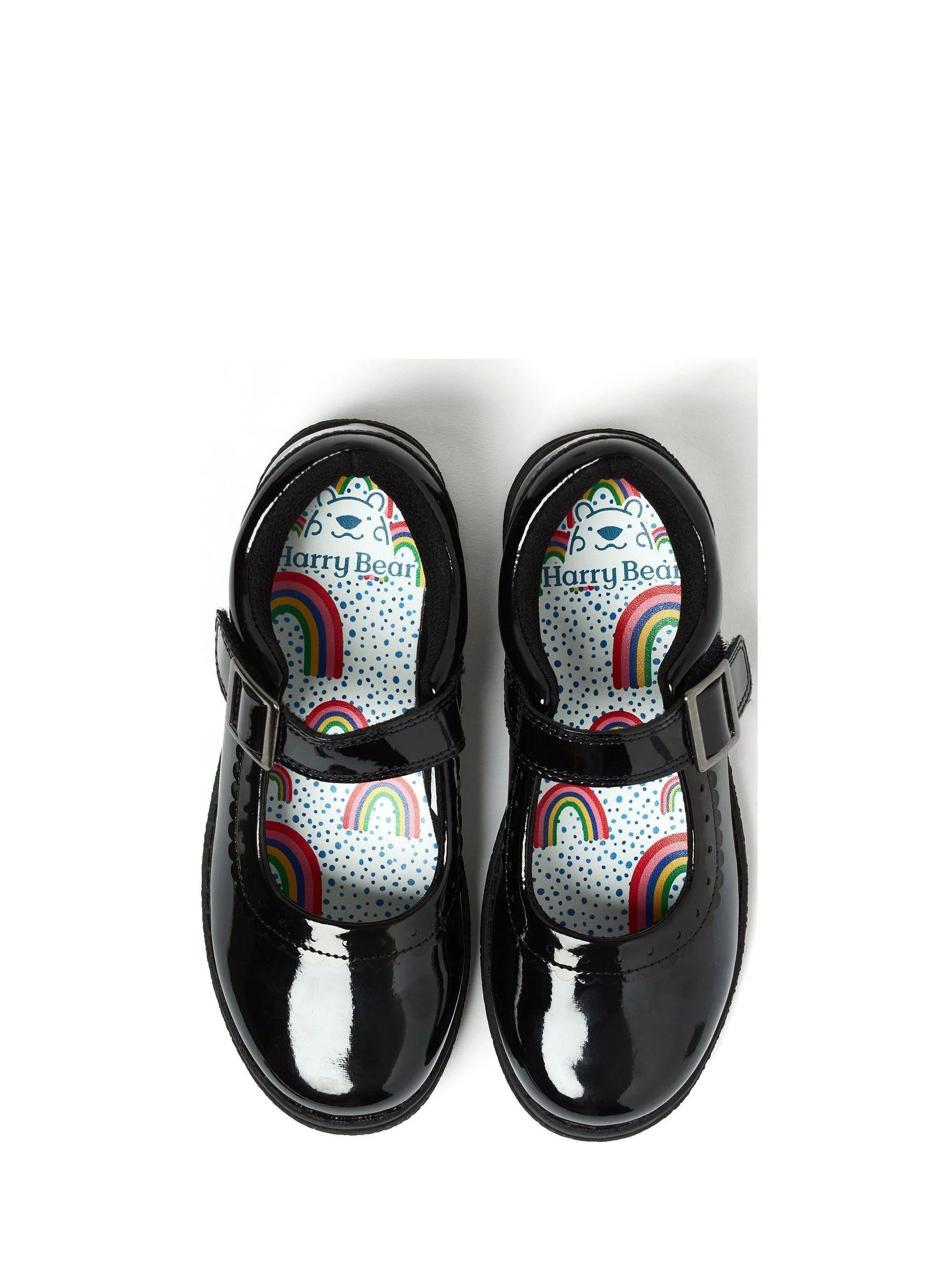 Harry Bear kunstleren schoolschoenen voor meisjes met regenboog