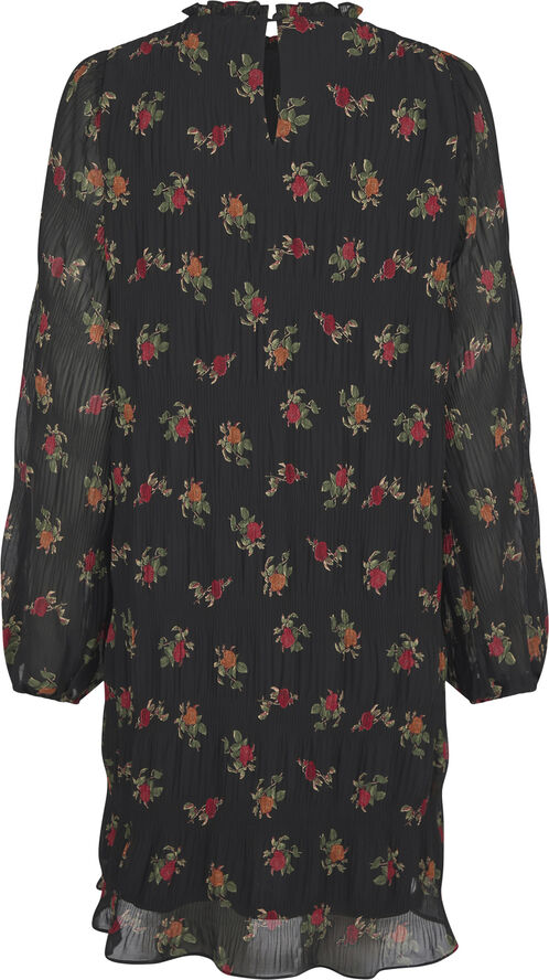 Neo Noir Petra Plissé Flower Dress Black