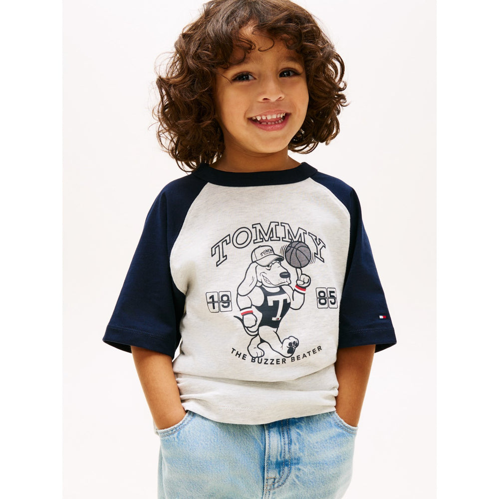 Køb Tommy Hilfiger Light Grey Heather Lb Sports Graphic T-Shirt