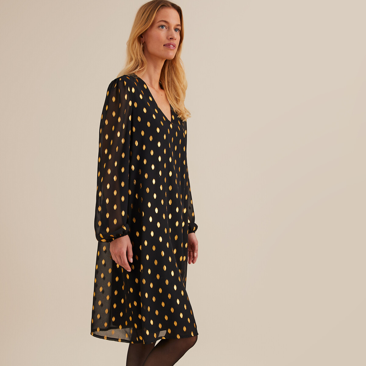 ANNE WEYBURN<br>Vestido festivo, comprimento midi, mangas compridas
