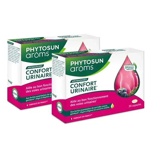 Pacote com 2 unidades - Cápsulas Phytosun Arôms para Alívio da Incontinência Urinária com Óleos Essenciais - 30 Cápsulas