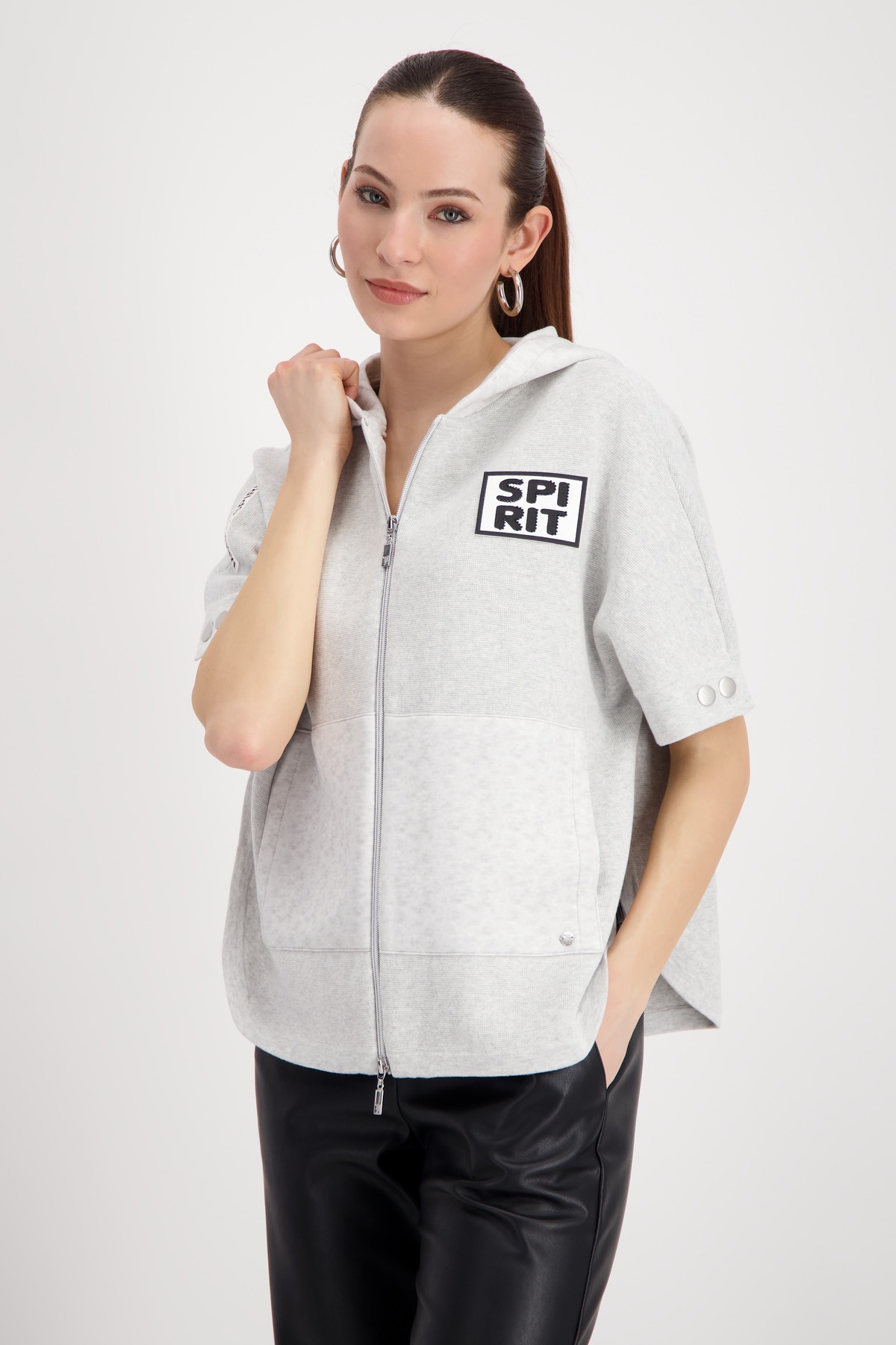 Monari Strickcape »Jacke Strickcape«, Loose fit mit Rundhalsausschnitt