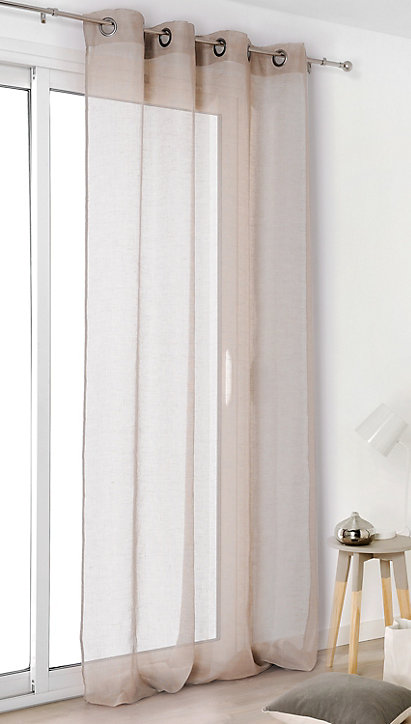 Voilage en lin Linder L.145 x H.260 cm naturel ficelle