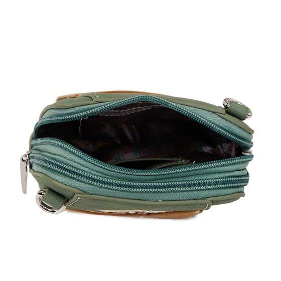 Hi-di-Hi Little Paradise Hand/ Crossbag Light Blue/ Cognac