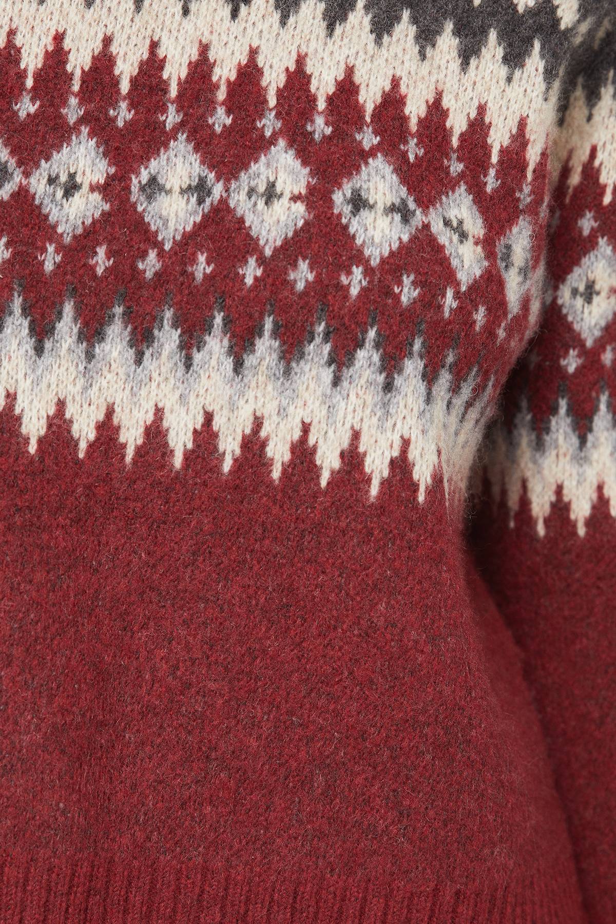 Wallis synthétiquell Col Rond Fairisle Petite Taille