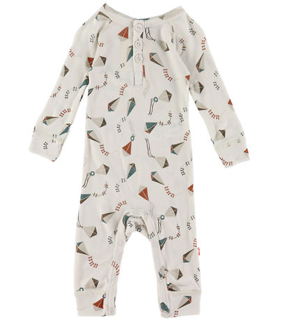 Katvig Strampler - Wolle - Off White m. Drachen