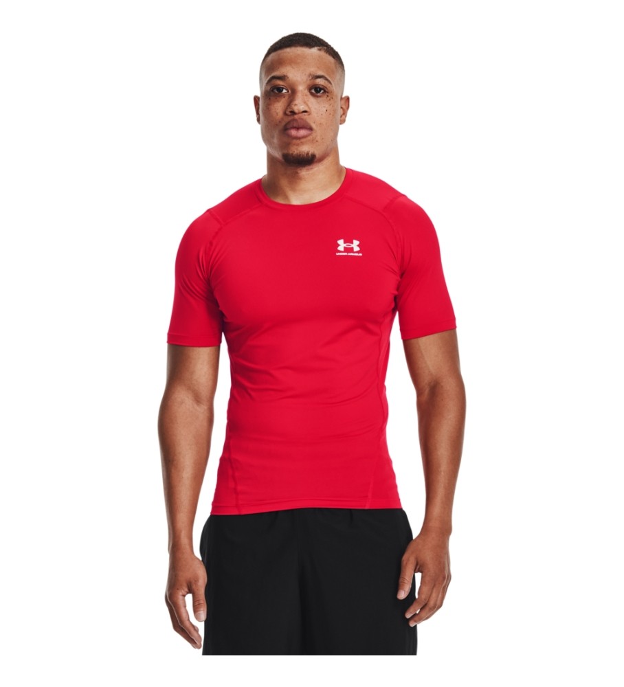 Camiseta de manga curta Under Armour HeatGear Armour, vermelha