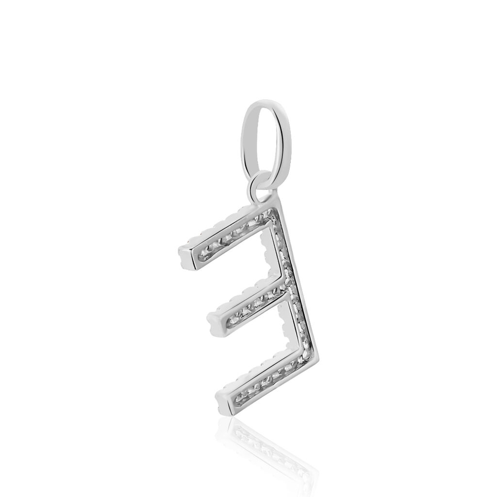 Pendentif Klementine Or Blanc Oxyde De Zirconium