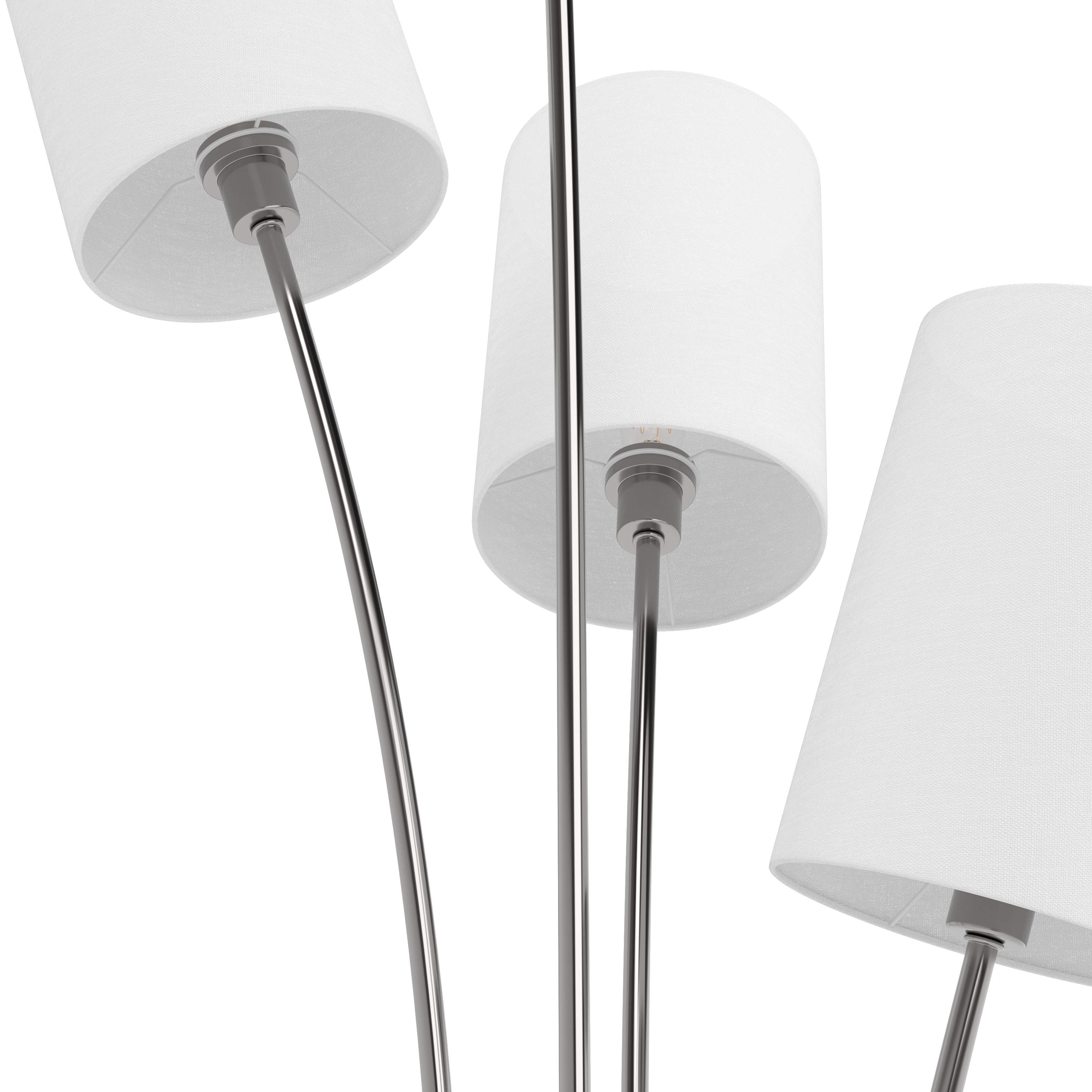 Stehlampe FLOWY 4 Lampen silber/weiss