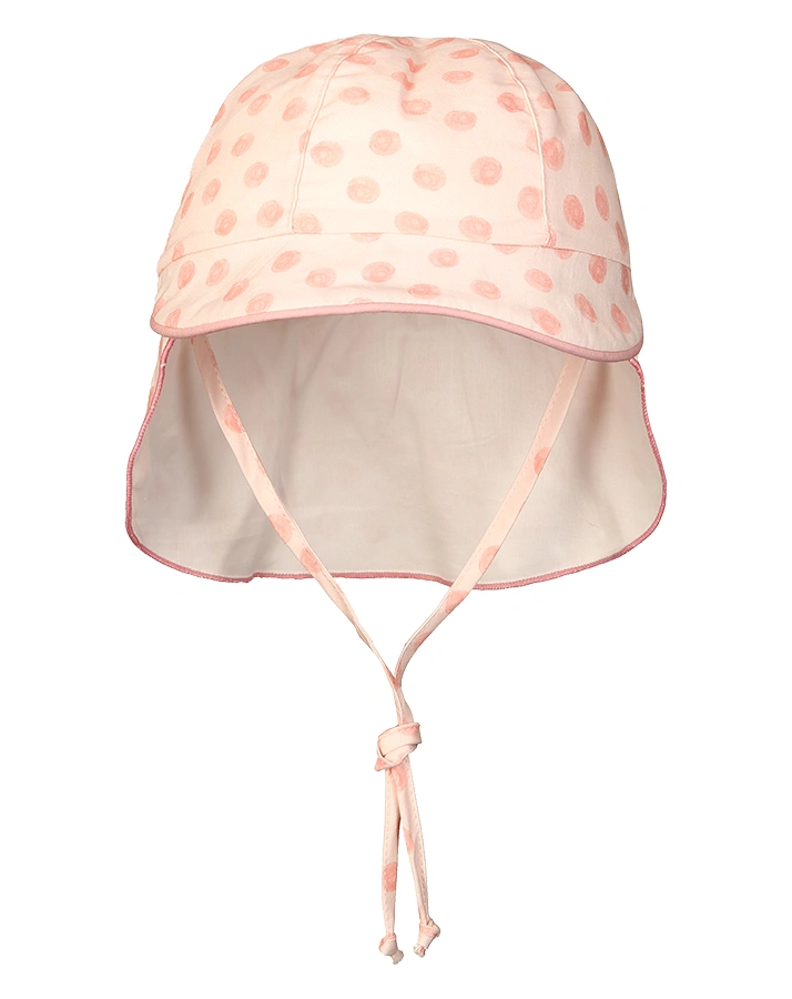 Sommerhut PASTELLPUNKTE  mit Nackenschutz in rosa
