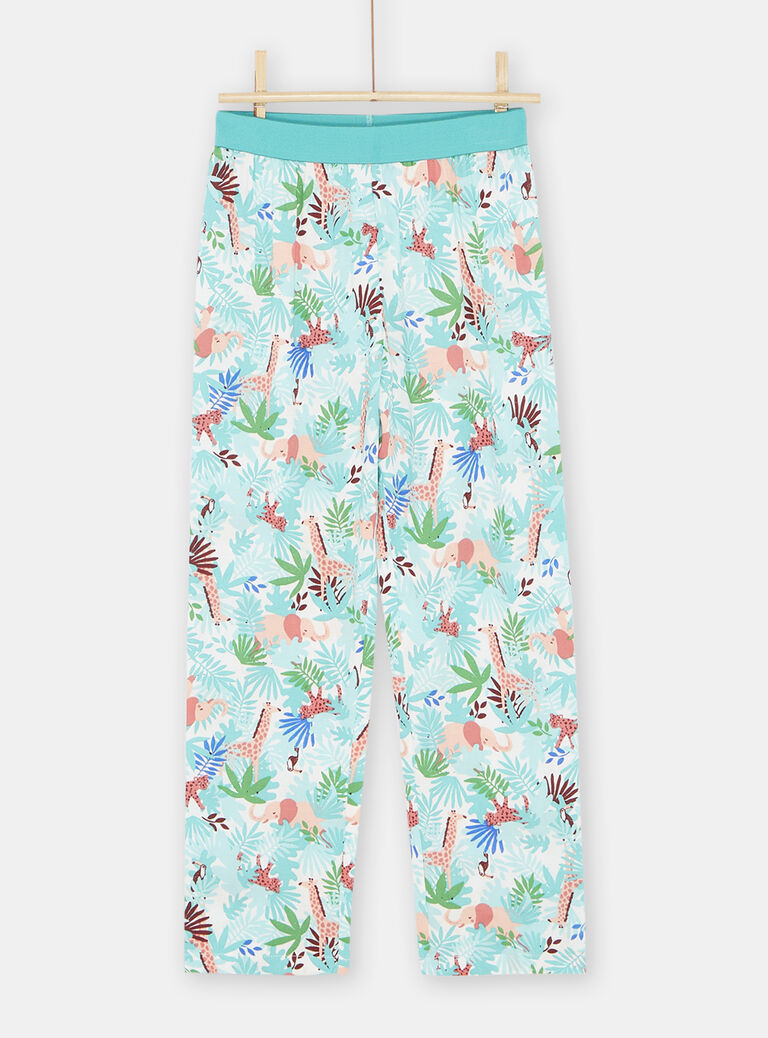 Pyjama écru à imprimé animalier fille