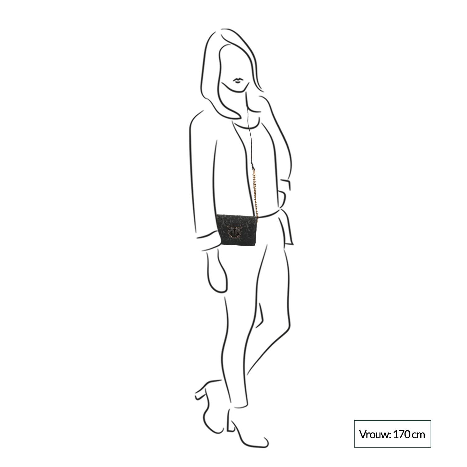 Pinko Love Click Mini Chevron black