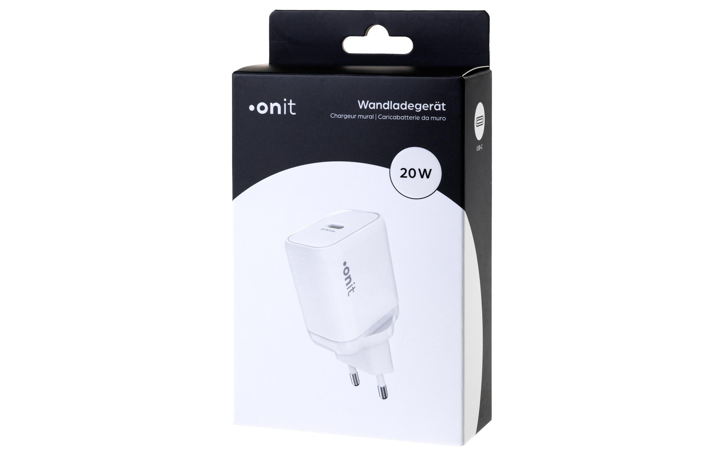 USB-Wandladegerät Single 1C 20 W GaN WeissLadeadapter mit einem USB-C-Port