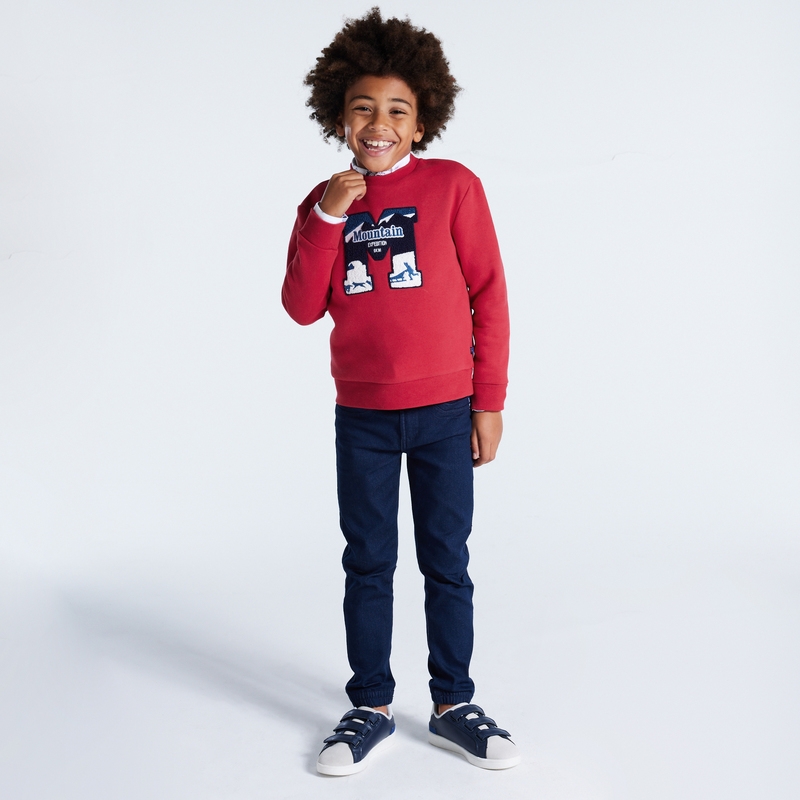 Sweat-shirt Mountain Expedition rouge garçon