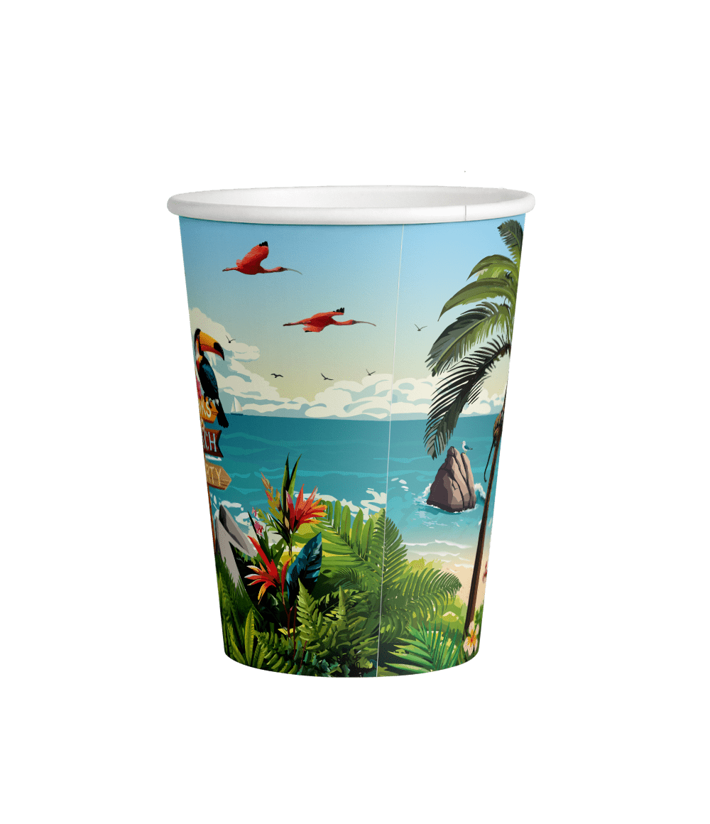 Gekleurde Bekers Summer Vibes 7,5cm 8st