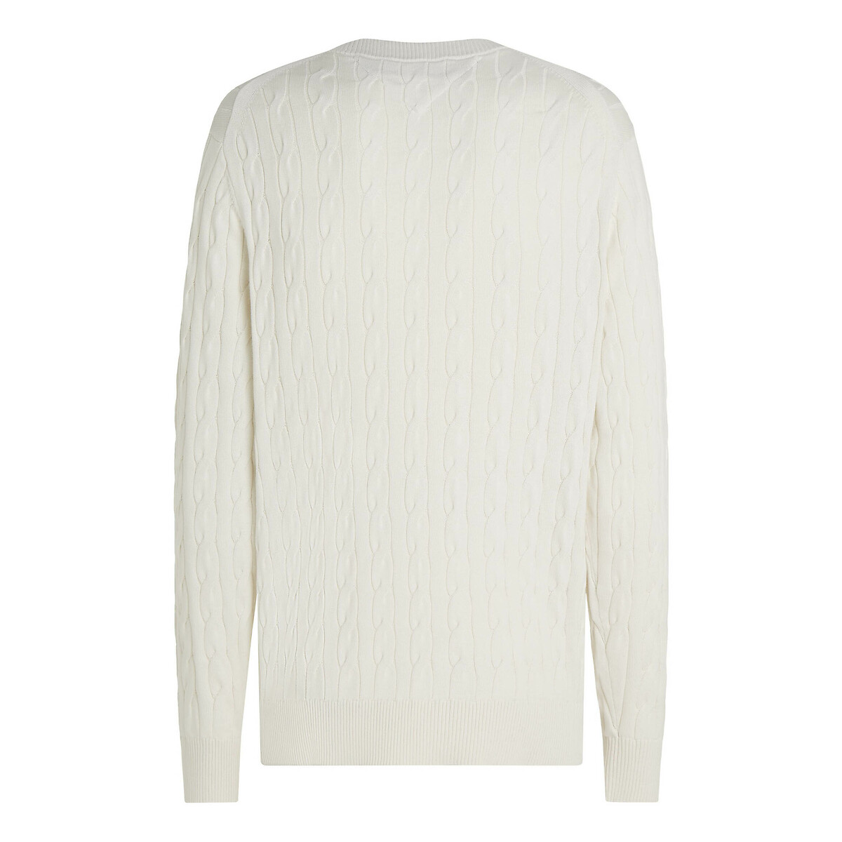 TOMMY HILFIGER<br>Suéter com gola redonda em malha texturizada