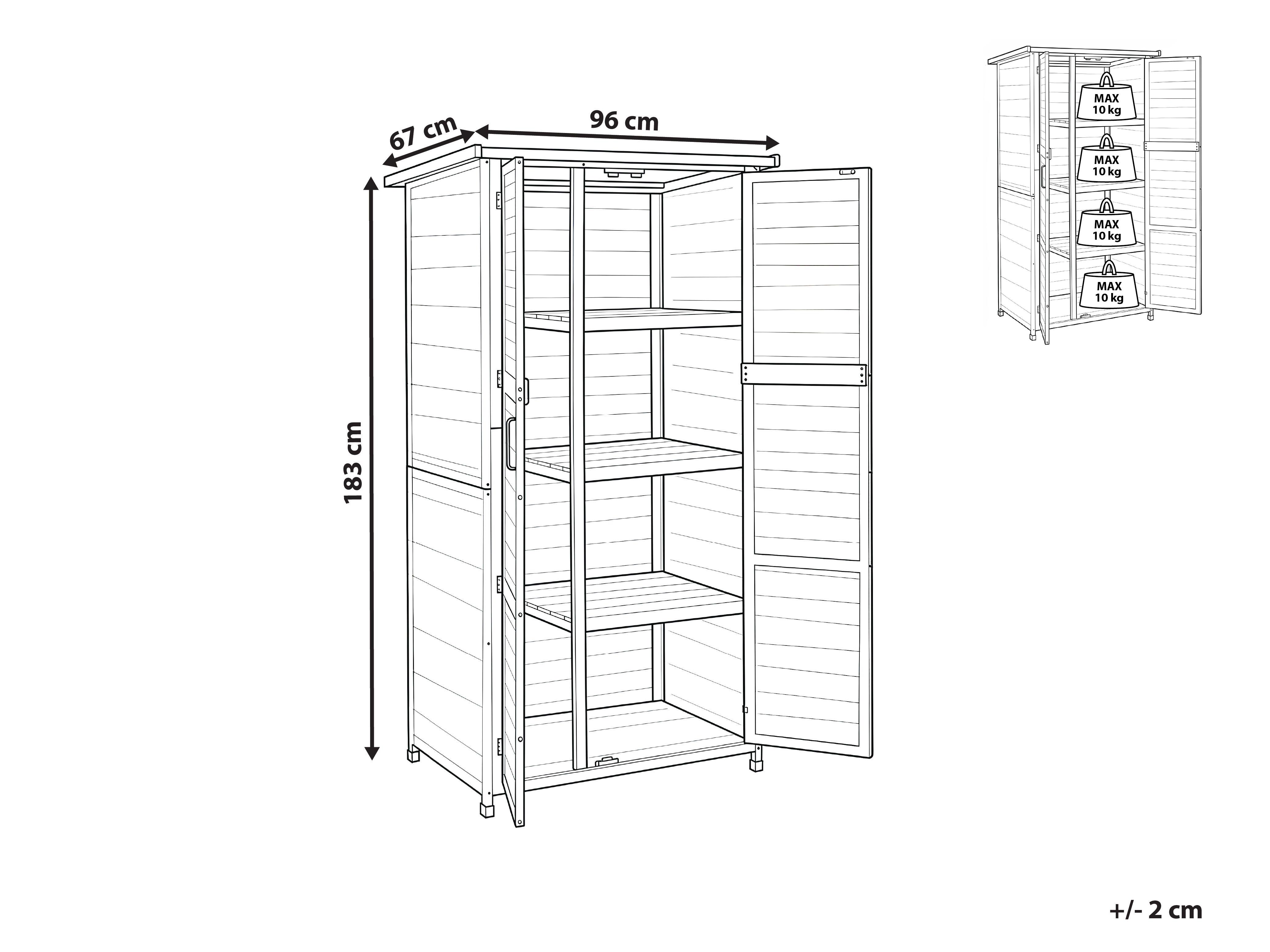 Gereedschapsschuur ARSEGO 96 cm 67 cm Lichtbruin