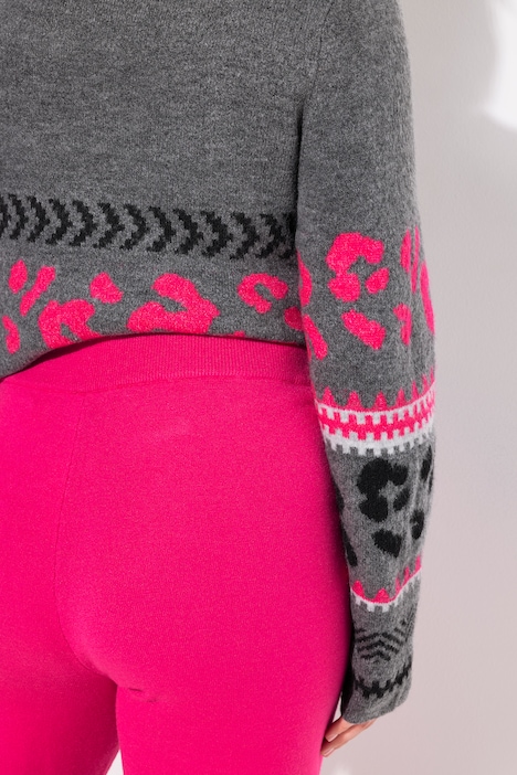 Strickhose, weites Bein, Elastikbund, formstabiler Strick